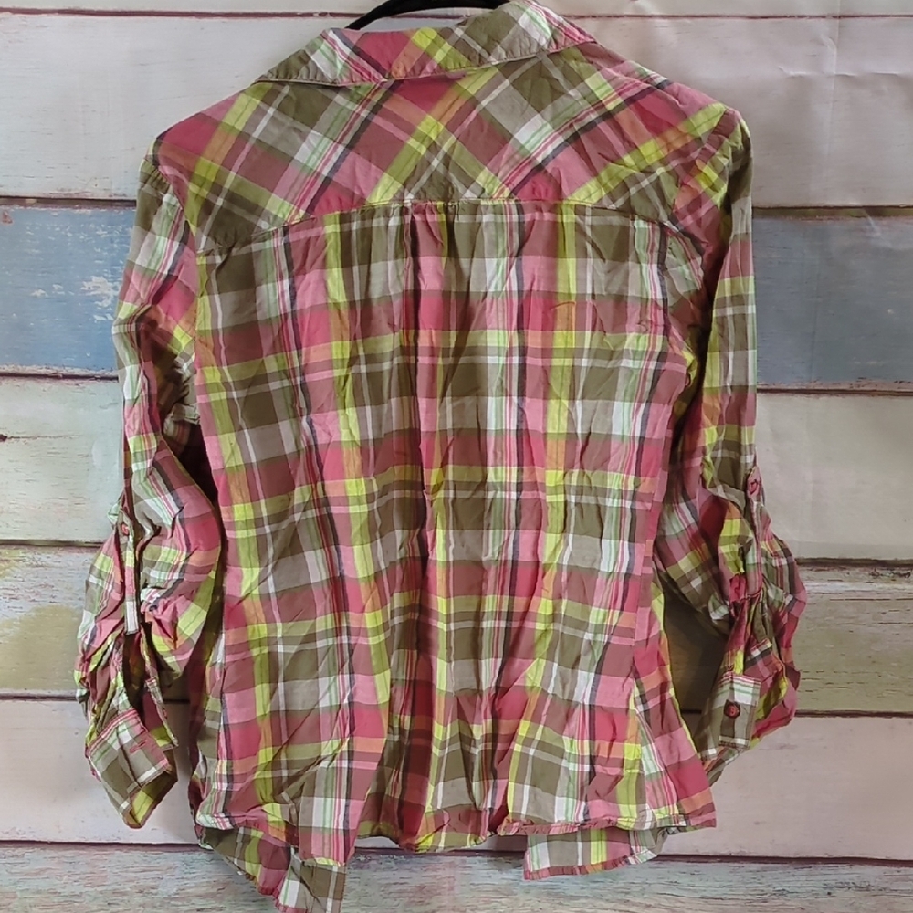 Cato Multicolor Plaid Button Down Shirt - Picture 5 of 5
